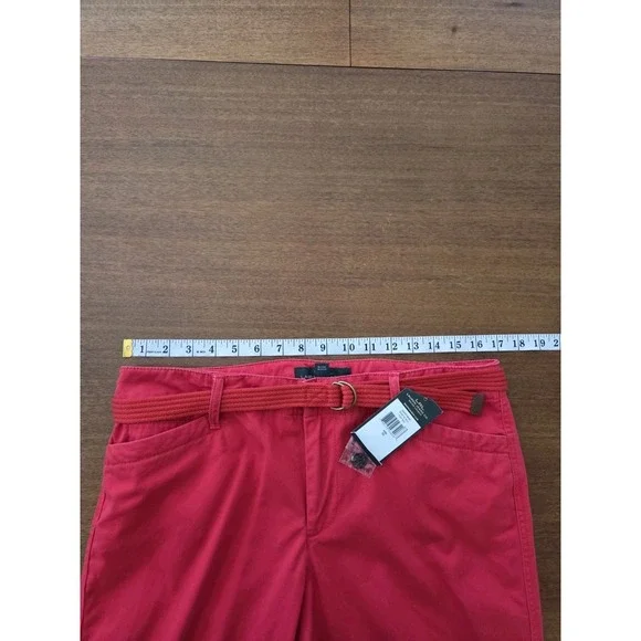 Lauren Ralph Lauren Capri Pants Women's 10 Nautical Red Beachy Cropped Classic - Picture 4 of 9